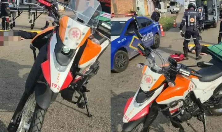 Colisão entre motocicleta e bicicleta elétrica deixa grávida ferida na zona Sul de Porto Velho
