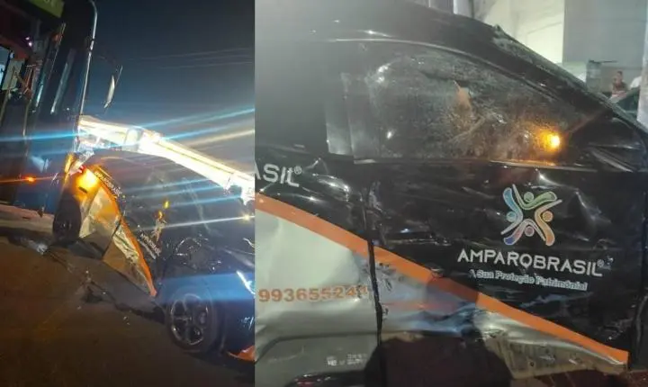 Colisão entre ônibus coletivo e carro elétrico deixa duas pessoas feridas em Porto Velho