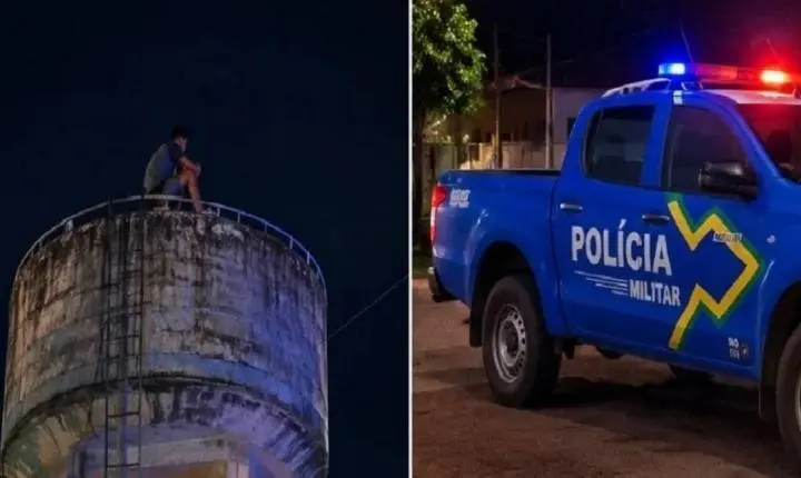 Homem é resgatado depois de subir em base de caixa d’água em surto psicótico em RO