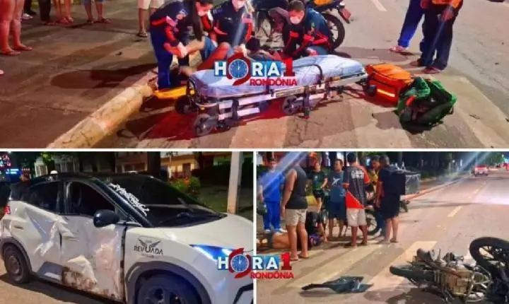 Motoboy fica gravemente ferido em acidente em Porto Velho