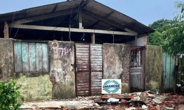 Mulher morre depois de desabamento de parede causado por forte ventania em RO