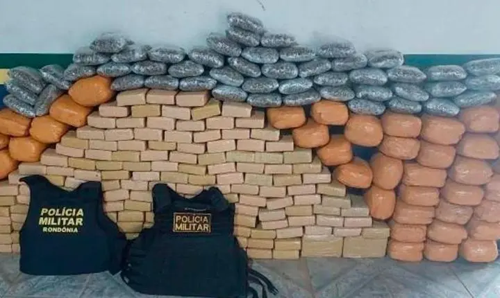 Polícias apreendem aproximadamente 245 kg de maconha na BR-429, em Rondônia